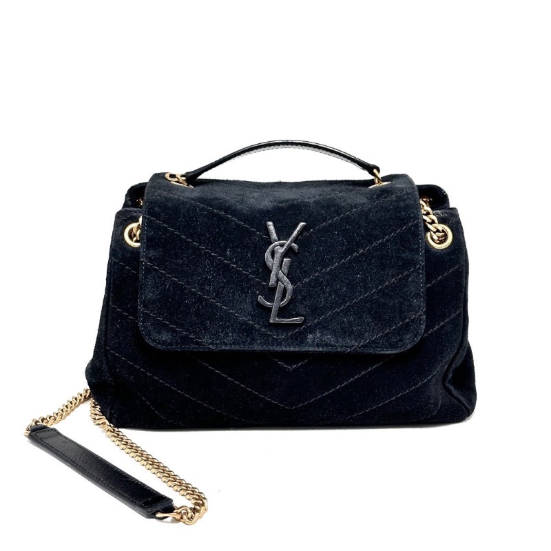 YSL黑金麂皮鏈條包23*18*13 98新配件塵袋-1