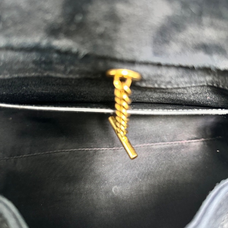 YSL黑金麂皮鏈條包23*18*13 98新配件塵袋-2