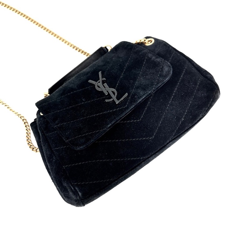YSL黑金麂皮鏈條包23*18*13 98新配件塵袋-3