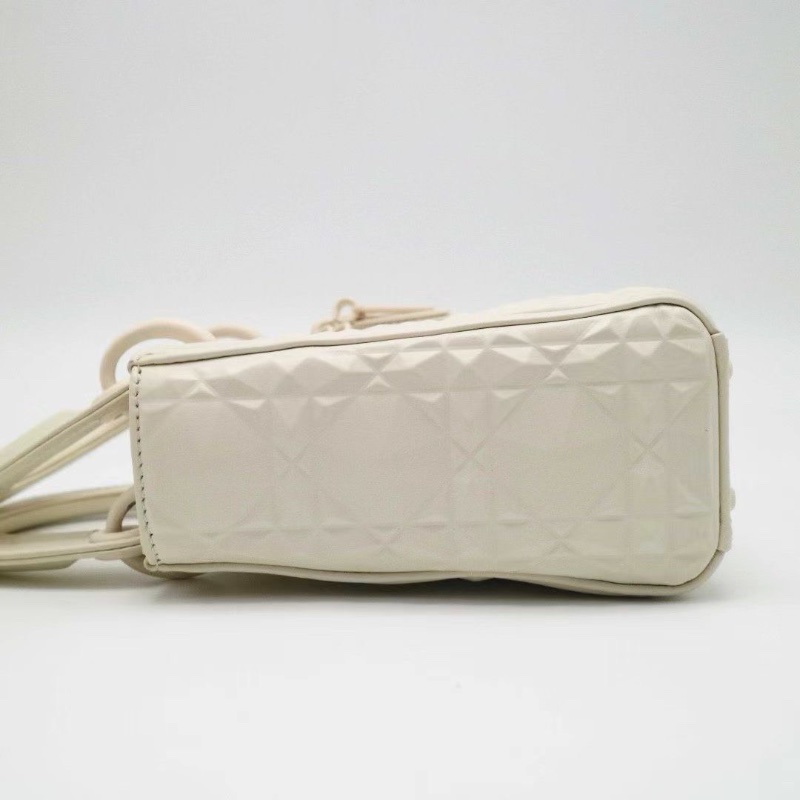 DIOR SOWHITE 磨砂扣 仙女白 三格黛妃牛皮材質更耐磨17*15*7 98新配件盒子塵袋購證保卡吊牌-3