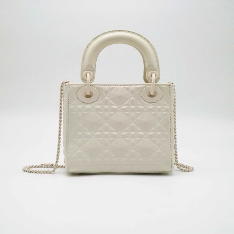 DIOR SOWHITE 磨砂扣 仙女白 三格黛妃牛皮材質更耐磨17*15*7 98新配件盒子塵袋購證保卡吊牌-7