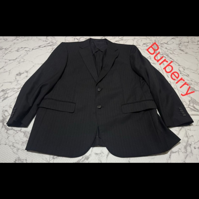 原價9萬8／L碼／Burberry 時尚男神成套西裝／100%羊毛-0