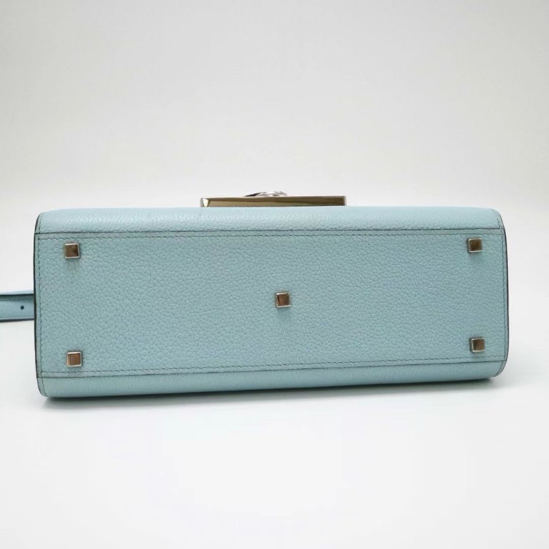 MOYNAT Rejane 手提包 BABY BLUE嬰兒藍 26*17*10 98新肩帶鑰匙塵袋-3