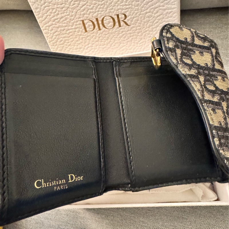 Dior Saddle Lotus 錢包 Dior Oblique 緹花 短夾 三折短夾 老花款-1