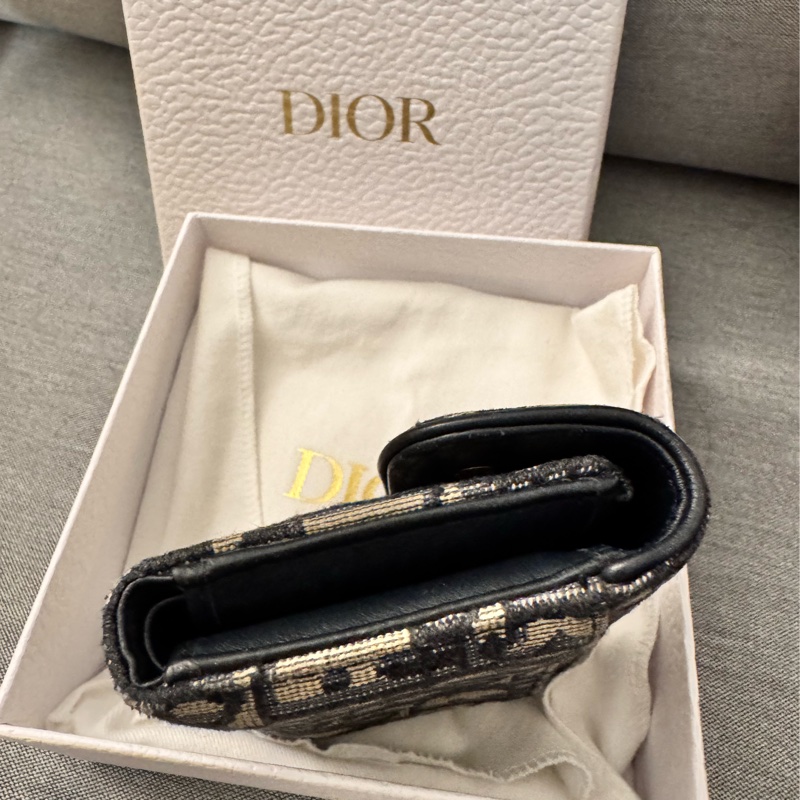 Dior Saddle Lotus 錢包 Dior Oblique 緹花 短夾 三折短夾 老花款-7