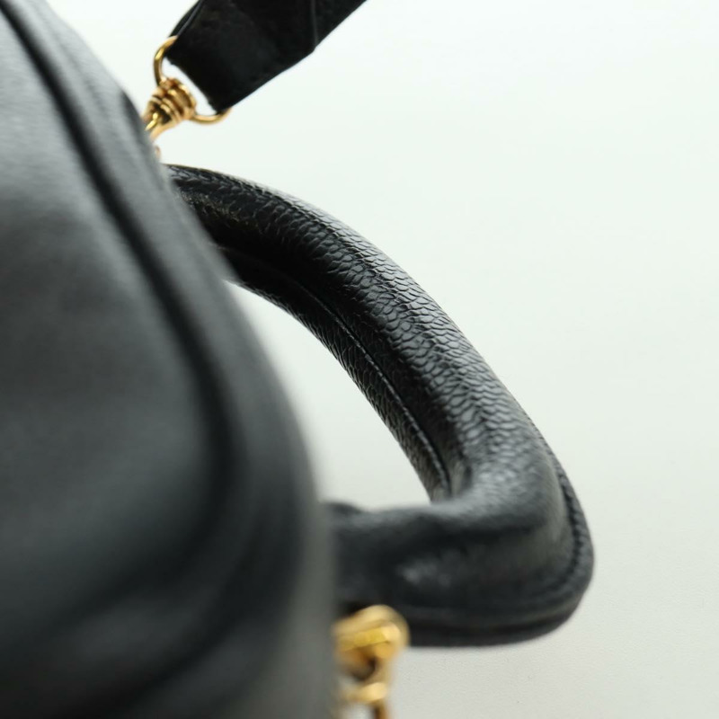 【日本直送】香奈兒 (CHANEL) 魚子醬皮雙肩包，黑色金色雙C標誌，兩用款，貨號 mr2050SAV-13