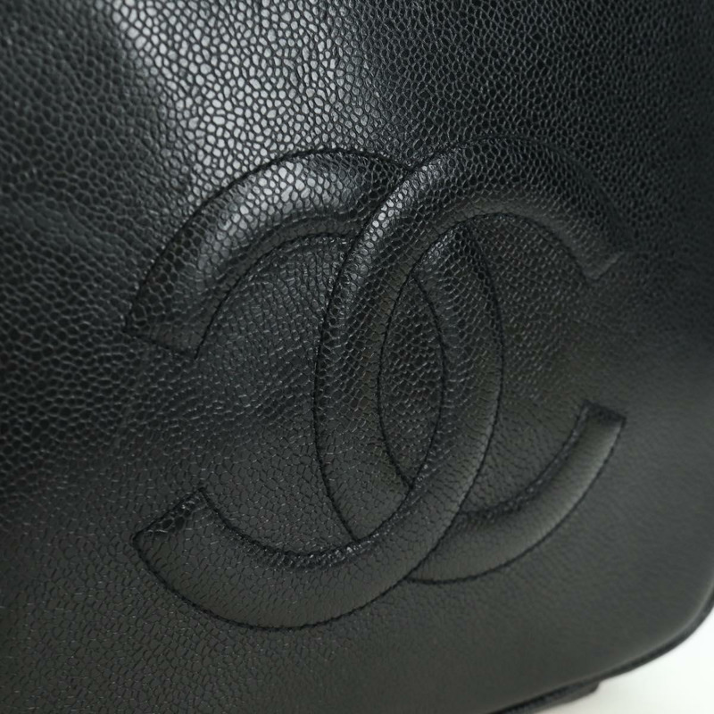 【日本直送】香奈兒 (CHANEL) 魚子醬皮雙肩包，黑色金色雙C標誌，兩用款，貨號 mr2050SAV-19