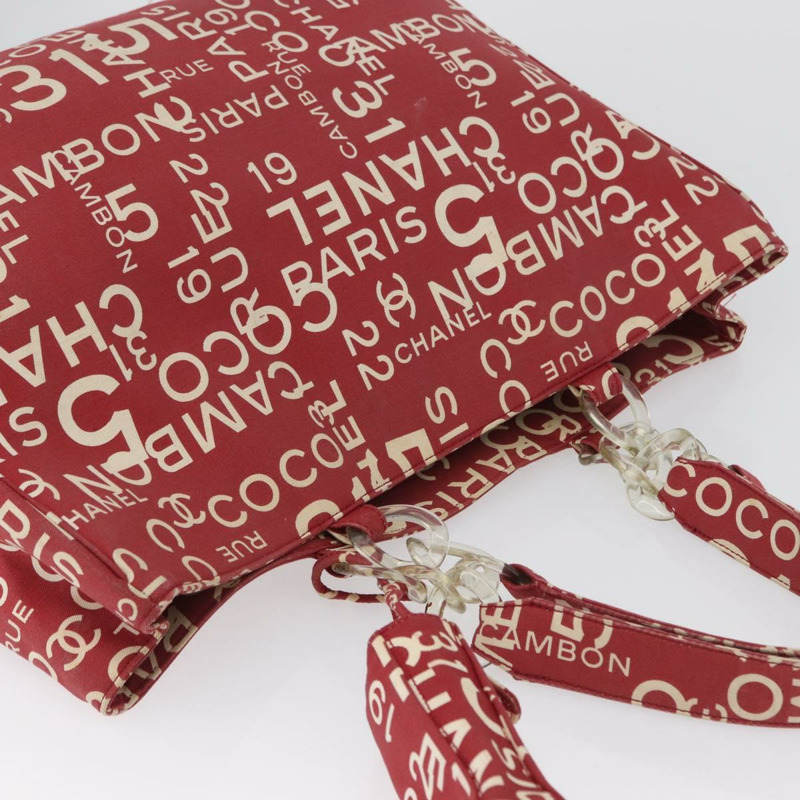 【日本直送】香奈兒 (CHANEL) 海濱系列帆布紅色雙C手提包，正品 LNZ238A-6