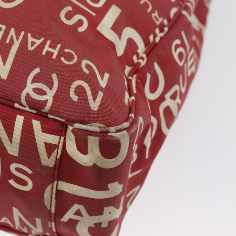 【日本直送】香奈兒 (CHANEL) 海濱系列帆布紅色雙C手提包，正品 LNZ238A-8