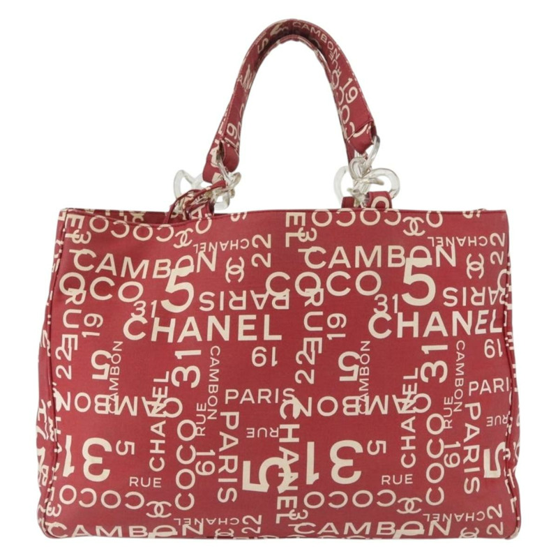 【日本直送】香奈兒 (CHANEL) 海濱系列帆布紅色雙C手提包，正品 LNZ238A-12