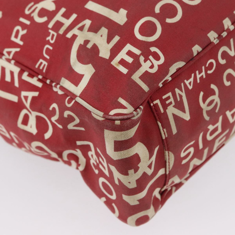 【日本直送】香奈兒 (CHANEL) 海濱系列帆布紅色雙C手提包，正品 LNZ238A-14