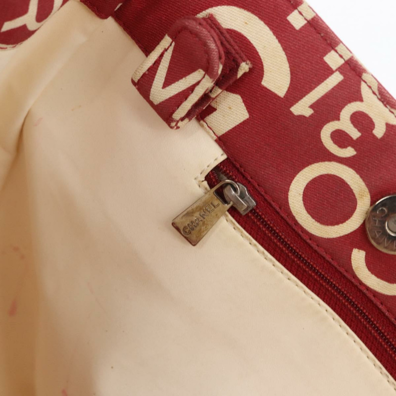 【日本直送】香奈兒 (CHANEL) 海濱系列帆布紅色雙C手提包，正品 LNZ238A-22