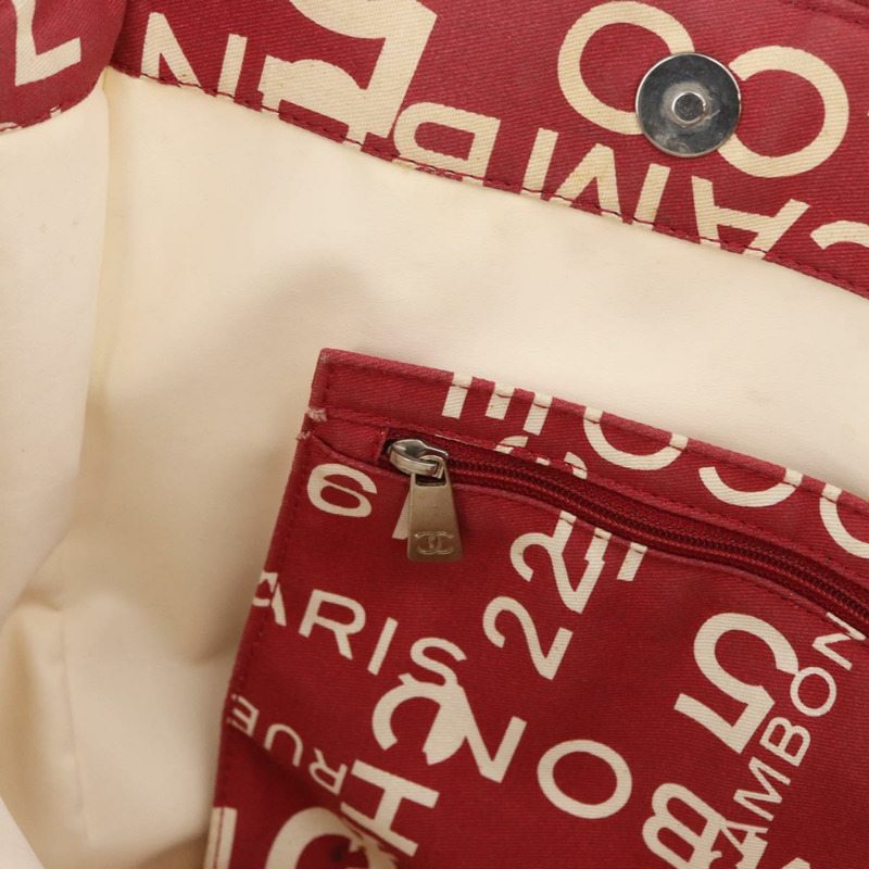 【日本直送】香奈兒 (CHANEL) 海濱系列帆布紅色雙C手提包，正品 LNZ238A-24
