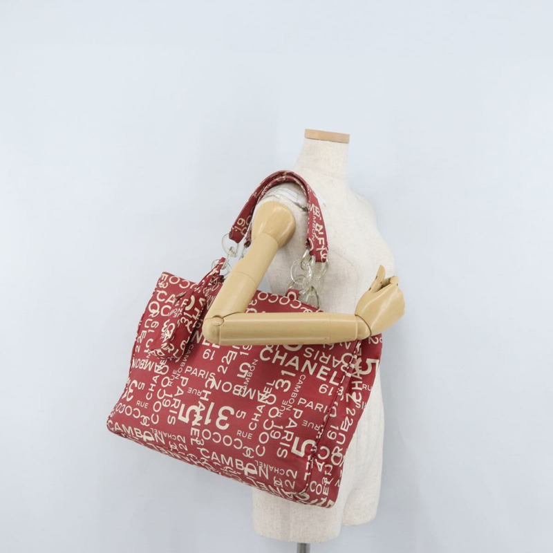 【日本直送】香奈兒 (CHANEL) 海濱系列帆布紅色雙C手提包，正品 LNZ238A-26