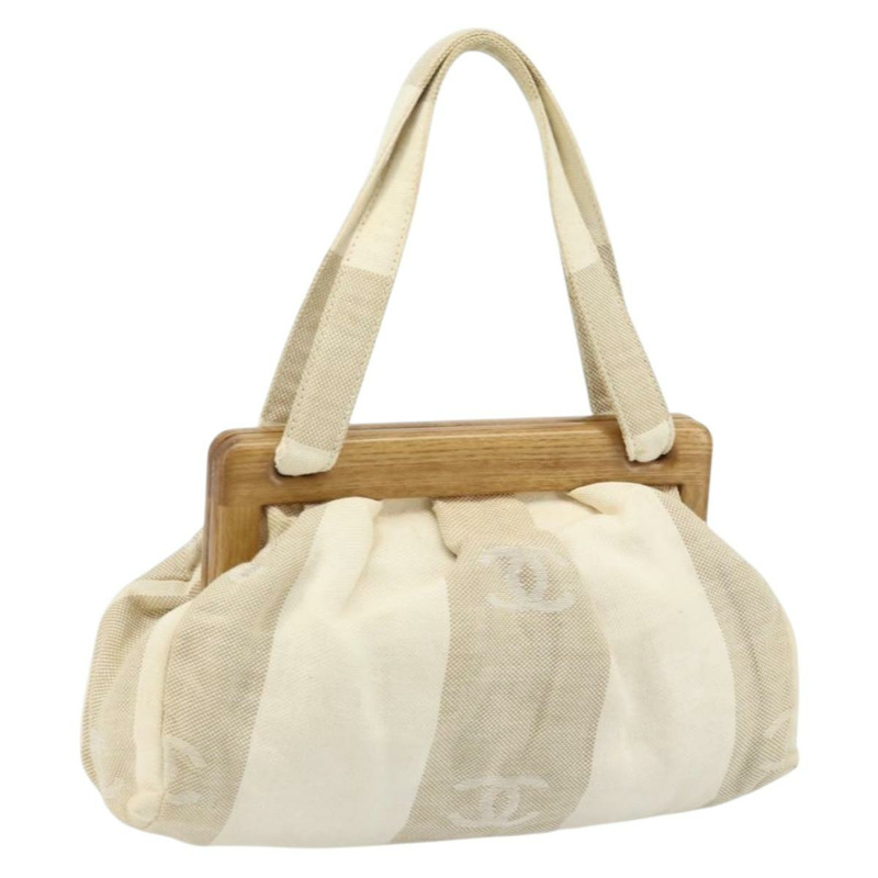 【日本直送】香奈兒帆布米色手提包 CC Auth LNZ161V-0