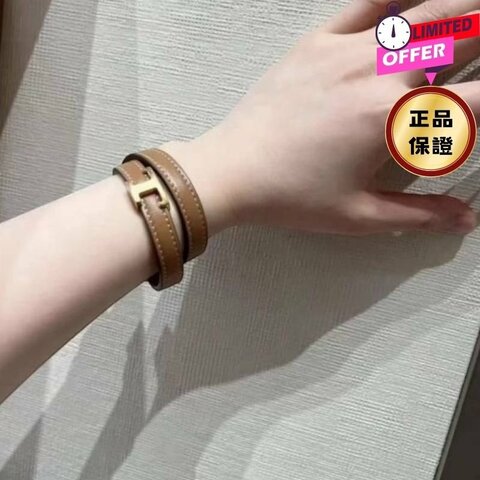 ⏰限時特賣價🌺Tod's T Timeless 精美皮革雙圈手鍊 棕色