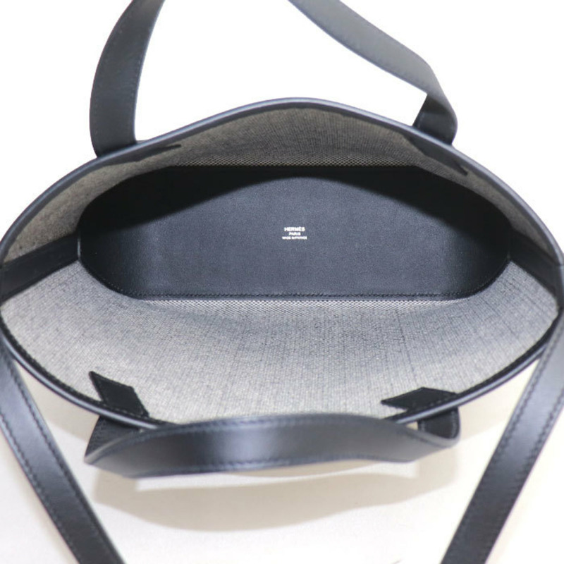 愛馬仕 Toile H Ambié PM 女士兩用單肩背包，白色和黑色可選-2