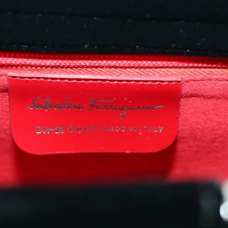 【日本直送】Salvatore Ferragamo 串珠手提包 絲絨 黑色 銀色 正品 172459V-10