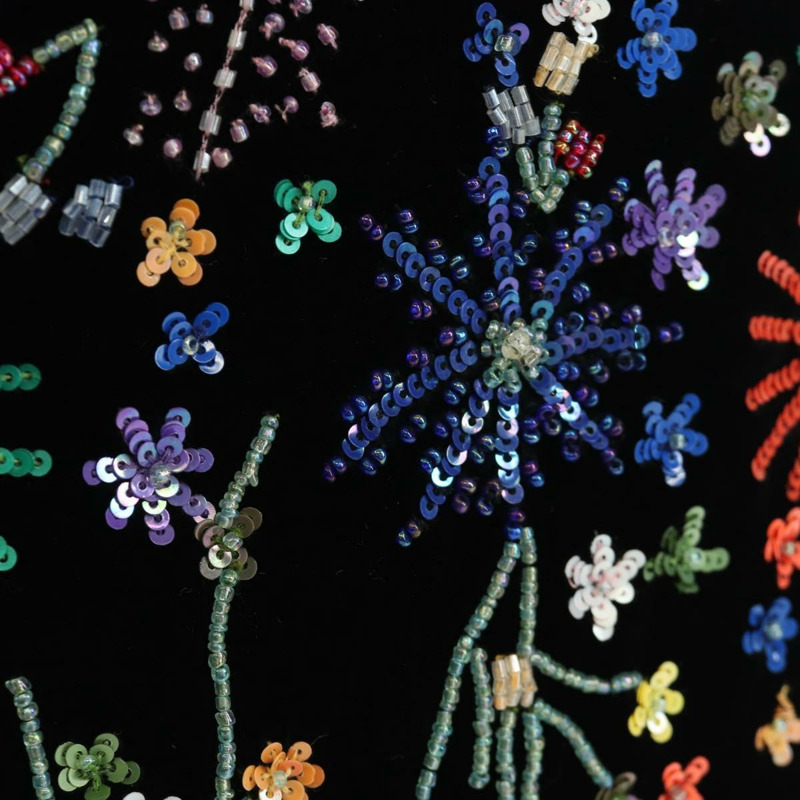 【日本直送】Salvatore Ferragamo 串珠手提包 絲絨 黑色 銀色 正品 172459V-17