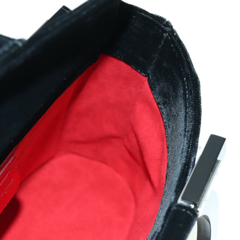 【日本直送】Salvatore Ferragamo 串珠手提包 絲絨 黑色 銀色 正品 172459V-21