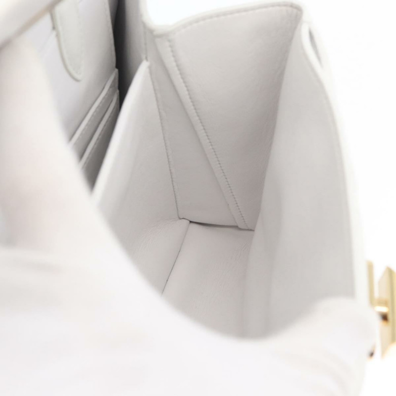 【日本直送】Salvatore Ferragamo Gancini 鏈條包 皮革 2way 白色金色 Auth 171530M-23