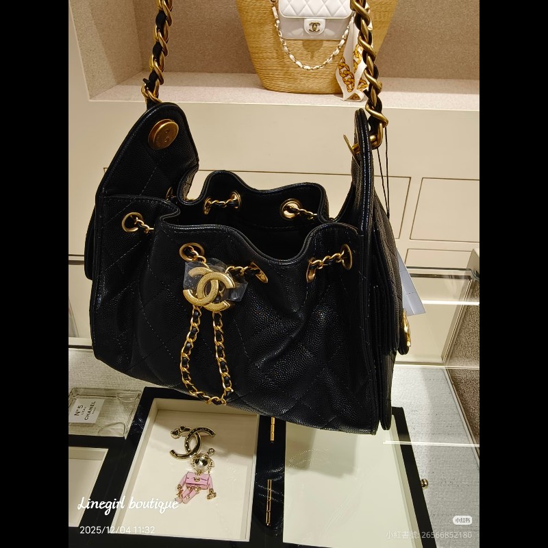 Chanel  mini 25bag 黑金荔枝-2