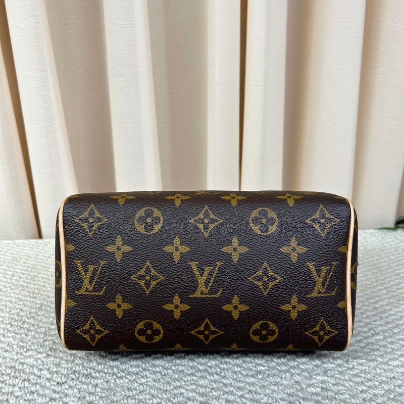 LV路易威登Speedy20老花枕頭包 經典老花配色 奶茶色肩帶 金色五金 手提單肩斜挎都可以 容量實用 日常百搭-4