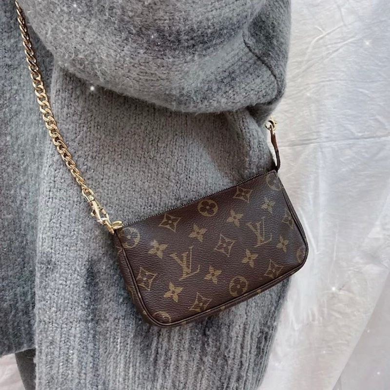 LV 麻將包 中號 附長鏈條可斜背🏅-20