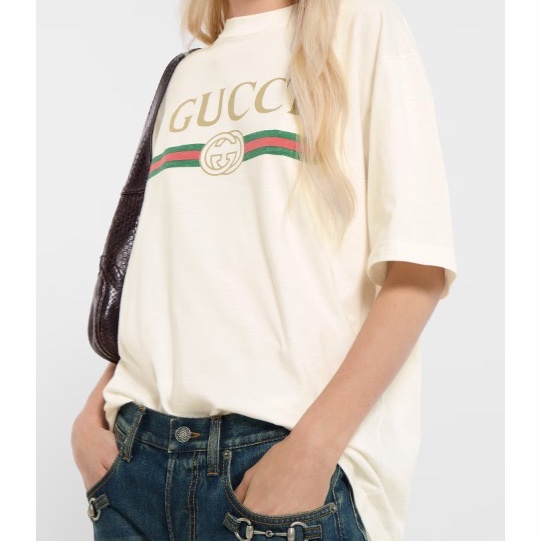 Gucci 女士 印花棉質針織真絲T恤XXXS XXS XS S M L XL XXL碼-0