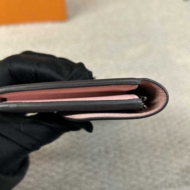 LV路易威登粉豆豆長款錢包 粉色內裡 有刻字 卡位充足 容量實用 日常百搭-8