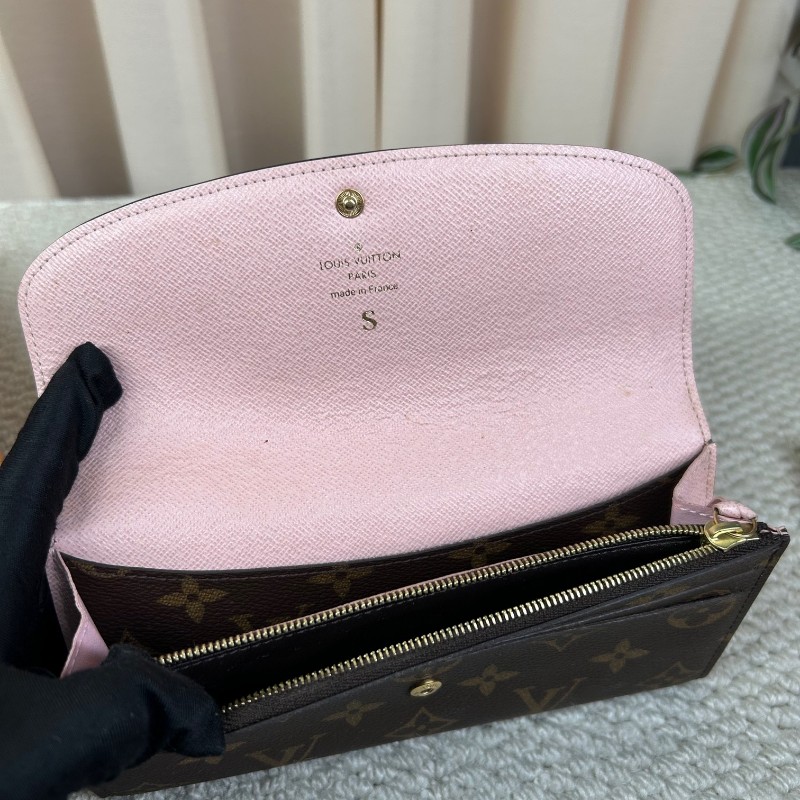 LV路易威登粉豆豆長款錢包 粉色內裡 有刻字 卡位充足 容量實用 日常百搭-14