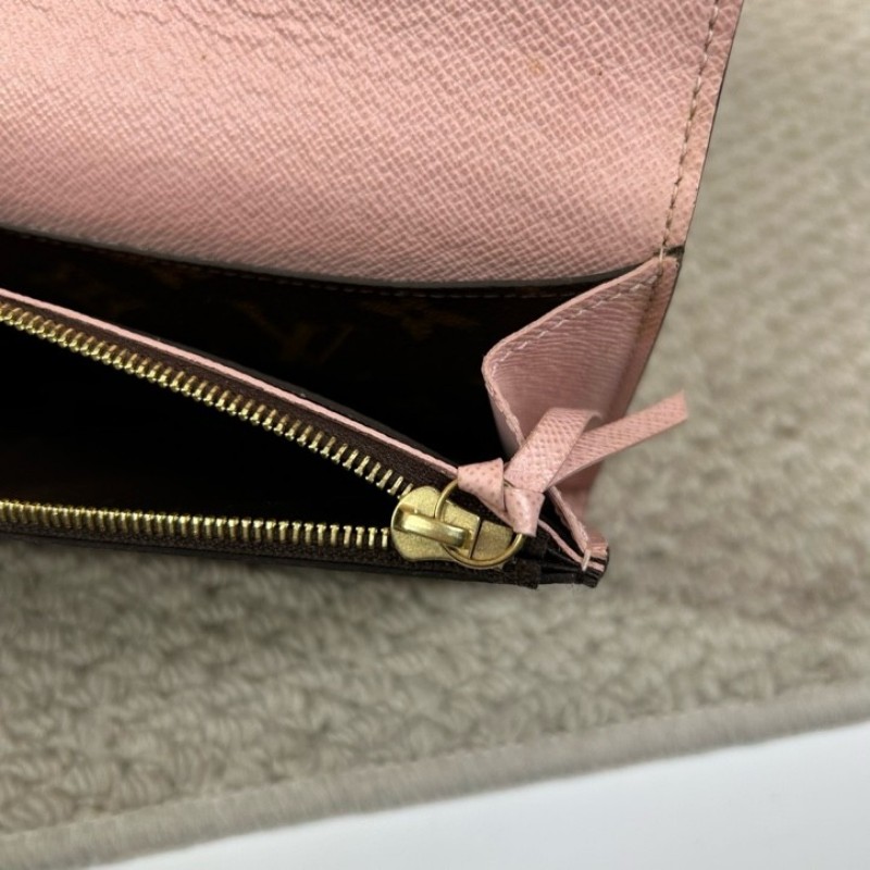 LV路易威登粉豆豆長款錢包 粉色內裡 有刻字 卡位充足 容量實用 日常百搭-16