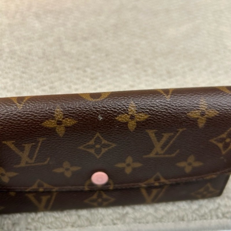 LV路易威登粉豆豆長款錢包 粉色內裡 有刻字 卡位充足 容量實用 日常百搭-20