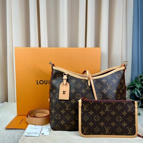 LV路易威登Carryall子母包 經典老花滿印 肩帶可拆卸 手提單肩斜挎都行 內裡乾淨 容量大 日常通勤百搭實用