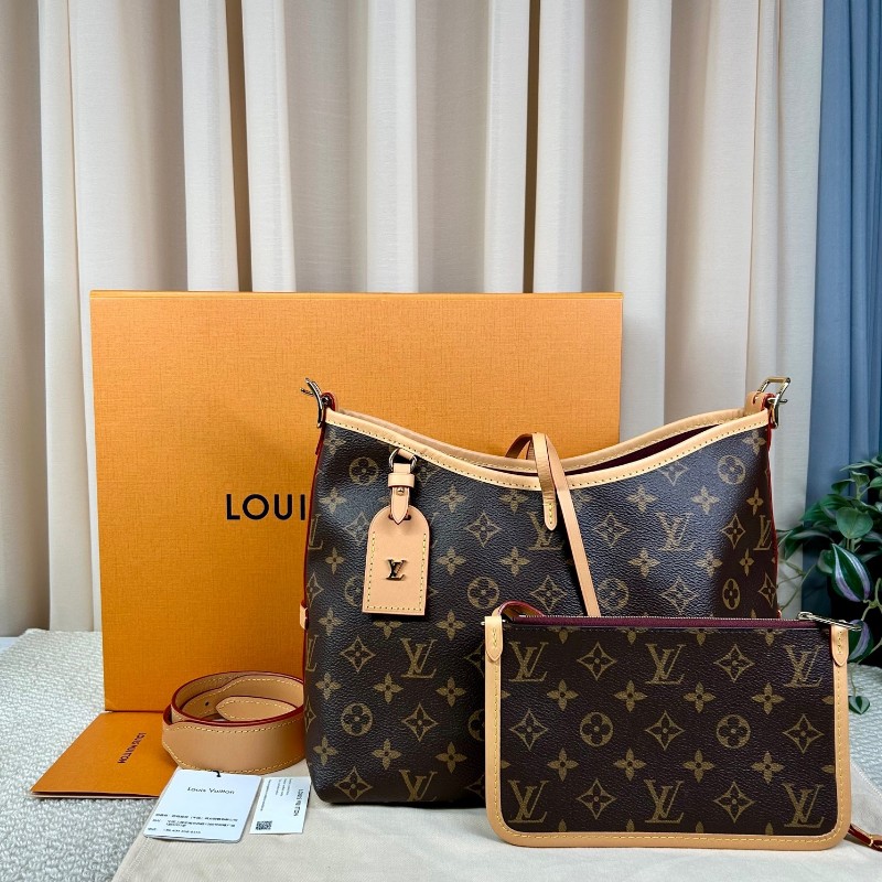 LV路易威登Carryall子母包 經典老花滿印 肩帶可拆卸 手提單肩斜挎都行 內裡乾淨 容量大 日常通勤百搭實用-0
