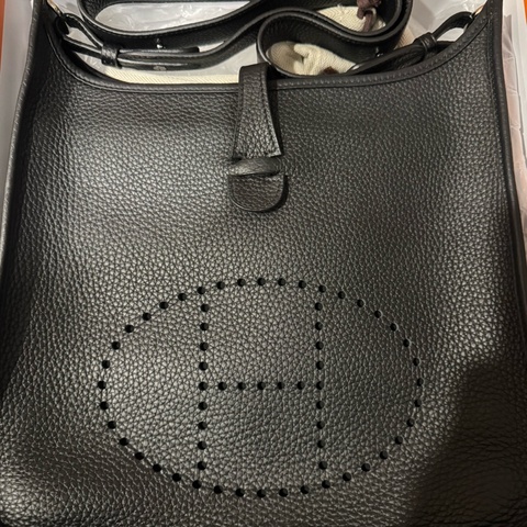 100%HERMES伊芙琳29 Z刻黑色銀扣