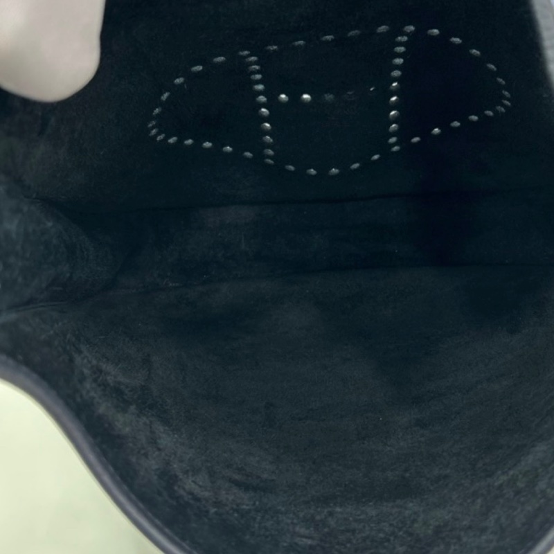 100%HERMES伊芙琳29 Z刻黑色銀扣-4