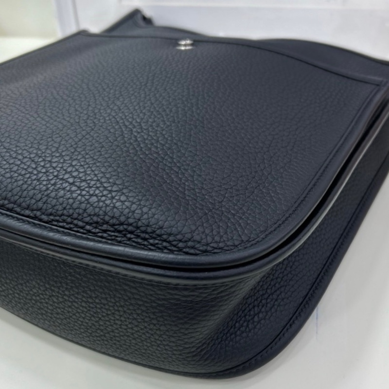 100%HERMES伊芙琳29 Z刻黑色銀扣-7