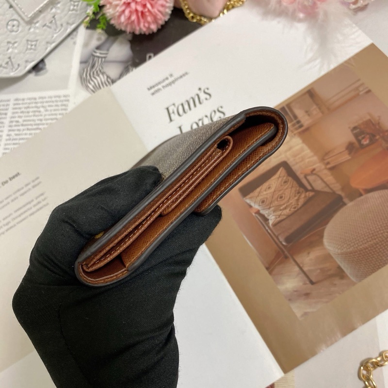 LV M61202 老花三折中夾 附卡夾鏈條組升級小包背🏅-18