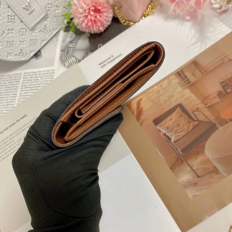 LV M61202 老花三折中夾 附卡夾鏈條組升級小包背🏅-20