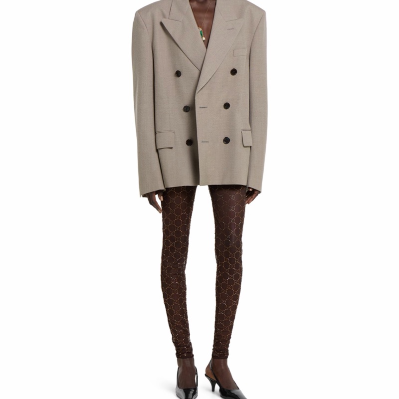 Gucci 女士 飾水晶標識後系帶鞋36 36.5 37 37.5 38 38.5 39 40 41碼跟高: 5.5cm-4