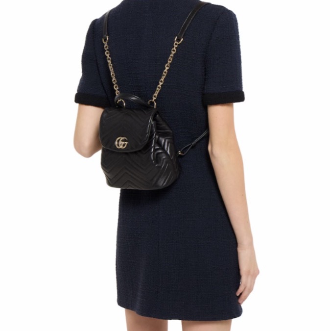 Gucci 女士 GG Marmont 迷你背包均碼碼MINI、20cm*10.9cm*18cm-5