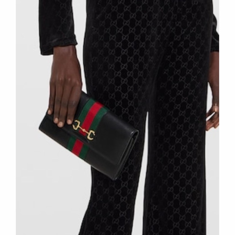 Gucci 女士 馬銜扣織帶錢包均碼碼21cm*4.1cm*12.5cm-4