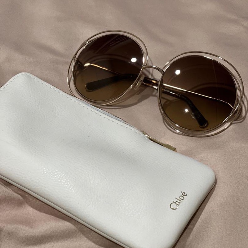 正品Chloe棕色漸層圓框太陽眼鏡墨鏡。孫芸芸同款-1