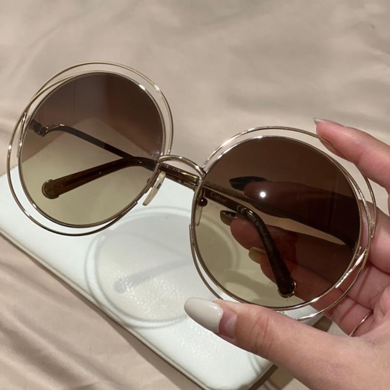 正品Chloe棕色漸層圓框太陽眼鏡墨鏡。孫芸芸同款-2