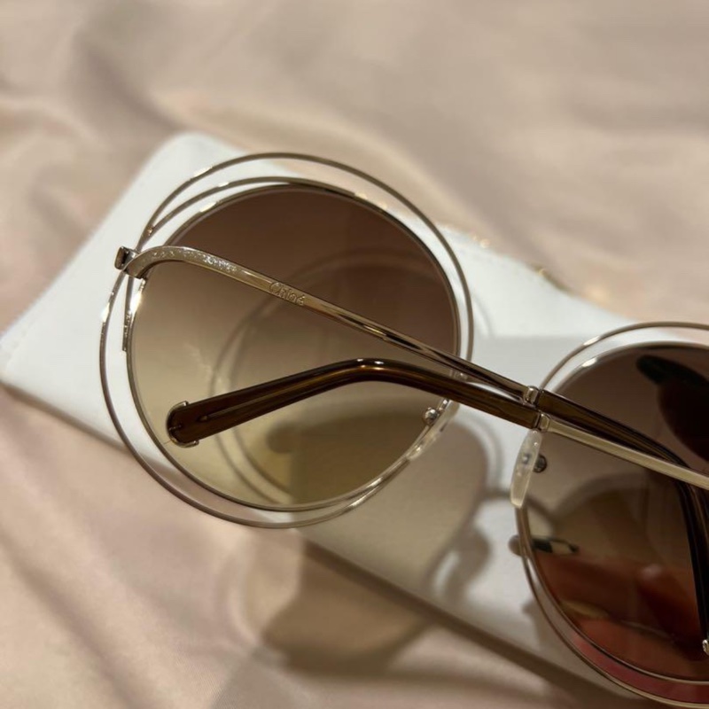正品Chloe棕色漸層圓框太陽眼鏡墨鏡。孫芸芸同款-3