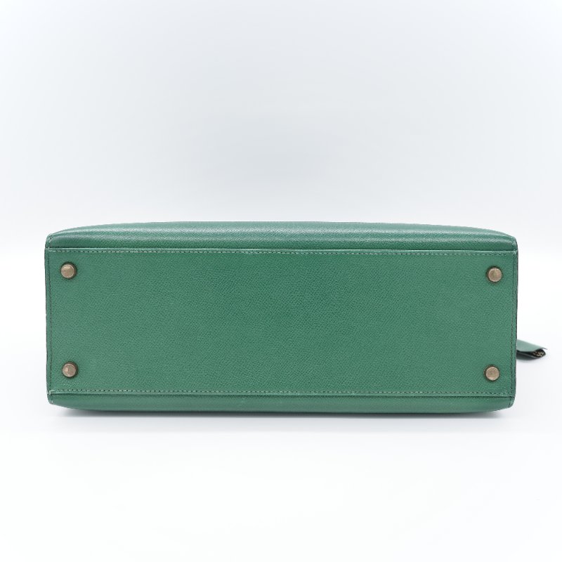 Hermès愛馬仕 Kelly 32 綠色 金釦 肩背包 手提包-7