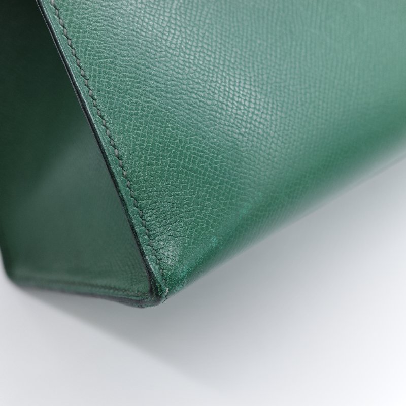 Hermès愛馬仕 Kelly 32 綠色 金釦 肩背包 手提包-14