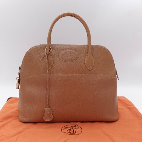 Hermès 愛馬仕 經典 Bolide 35 焦糖棕 金扣 手提包
