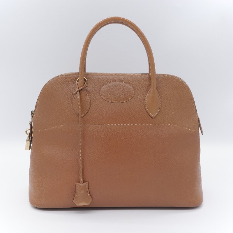 Hermès 愛馬仕 經典 Bolide 35 焦糖棕 金扣 手提包-2